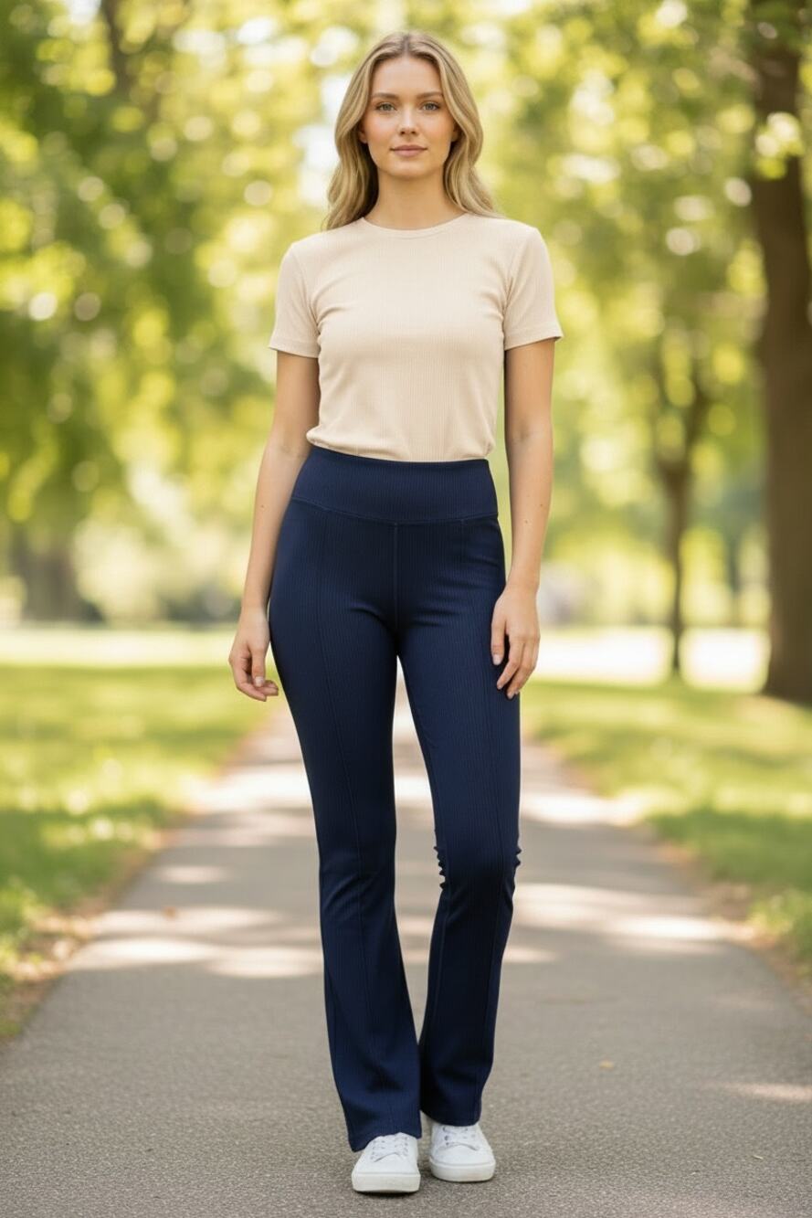 HALARA Pants Size XS NEW Navy Blue Flare Leggings Stretch Compression
